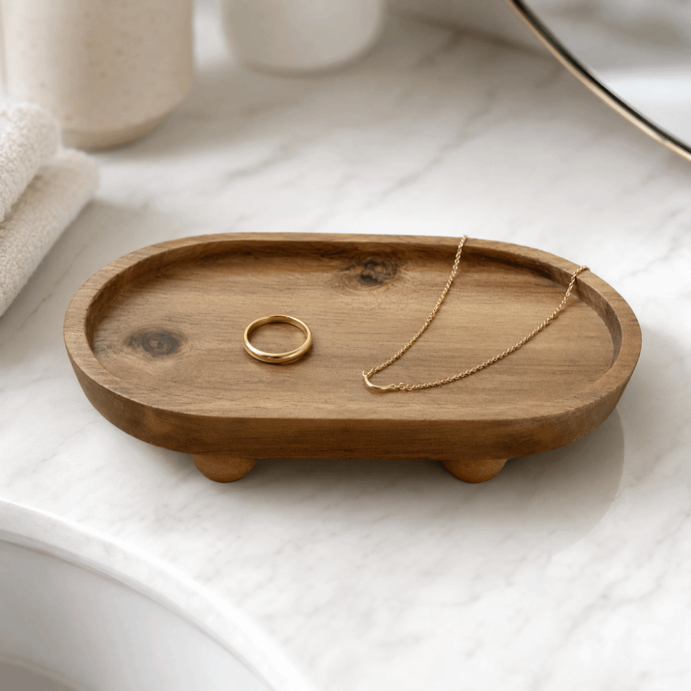 Nampan Pajangan Kayu Oval Ting - Display Risers Set ulasan dan harga